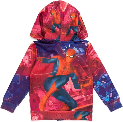 Vista 7 de Marvel Spider-Man - Sudadera con capucha de forro polar con cremallera para niños pequeños y grandes