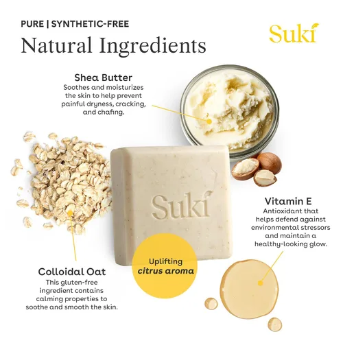 Vista 4 de Suki Skincare Barra limpiadora de piel sensible, 4 onzas