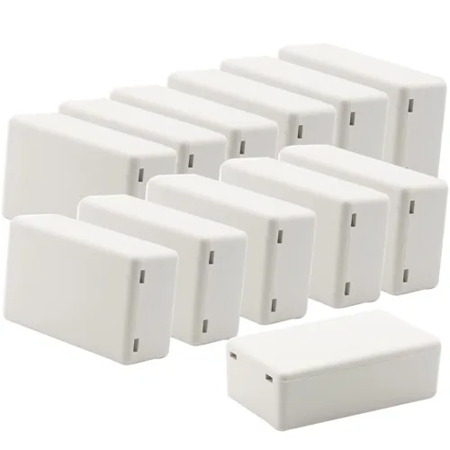 Vista 16 de Zulkit 12 cajas de proyecto de plástico ABS para proyectos eléctricos, caja de conexiones pequeña, color blanco, 2.17 x 1.28 x 0.79 pulgadas