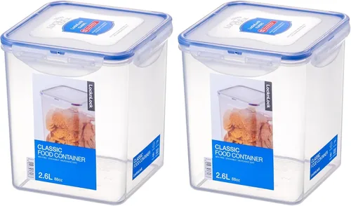 Vista 9 de LOCK & LOCK Easy Essentials - Tapas de almacenamiento de alimentos/recipientes herméticos, sin BPA, cuadrados, 20 oz para café, transparente