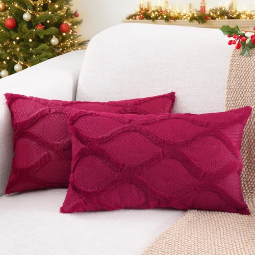 Vista 29 de decorUhome - Juego de 2 fundas de cojín decorativas para primavera de 16 x 16 pulgadas, fundas de almohada afelpadas de lana y piel sintética suave