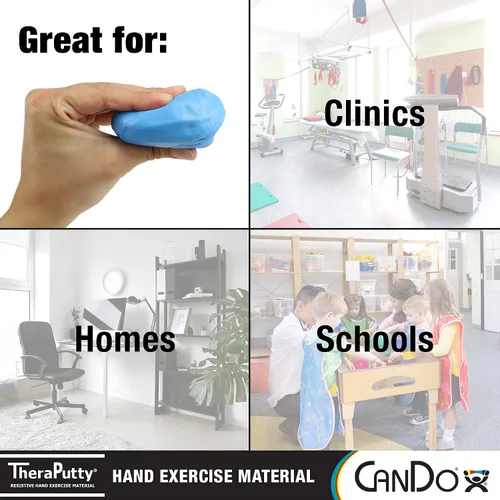 Vista 2 de CanDo TheraPutty - Juego de 4 piezas, extra suave, suave, medio y firme, 2 onzas cada uno, masilla estándar para ejercicio de manos