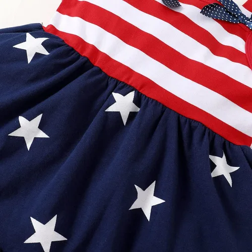 Vista 5 de LYSMuch Toddler Baby Girls 4th of July Outfit Independence Day Dress Kids American Flag Clothes