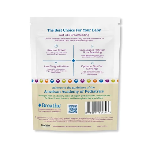 Vista 7 de Chupete Breathe Baby – Diseño Patentado para el Desarrollo Oral y Facial Natural - Libre de BPA, Libre de Látex, Desarrollado por Pediatras - Apto