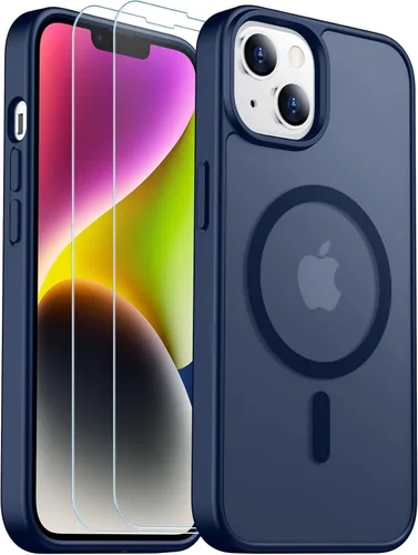 Vista 280 de SPIDERCASE Funda magnética translúcida diseñada para iPhone 11, con 2 protectores de pantalla de vidrio templado, antihuellas, para iPhone 11 de 6.1