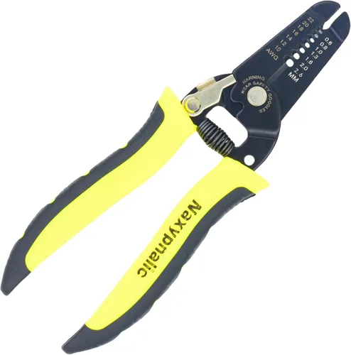 Vista 5 de Herramienta Pelacables de Alambre 10-22 AWG, Pelacables de Micro Alambre, Alicates de Alambre Aislado, Herramienta Multifuncional de Pelacables