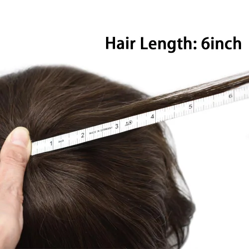 Vista 7 de Toupee - Pieza de cabello humano real, sistema de reemplazo de cabello de piel ultrafina, piezas de cabello tipo tupé, prótesis de cabello con bucle