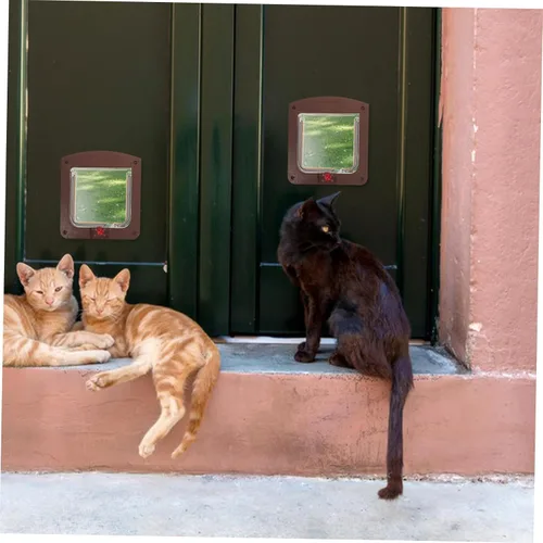 Vista 4 de Toyvian Pet Door for Cats Cat for Interior Use Easy Installation for Walls Material Weatherproof Design Access for Pets