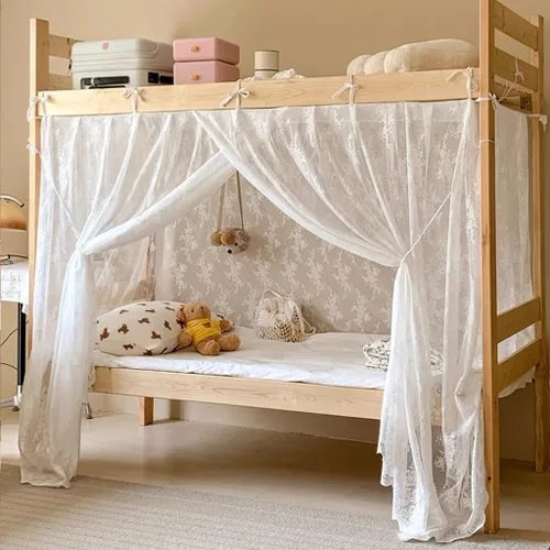 Vista 15 de 4 postes esquineros para dormitorio de estudiantes, litera, mosquitera, mosquitera, cortinas de cama para estudiantes, dormitorio, escuela