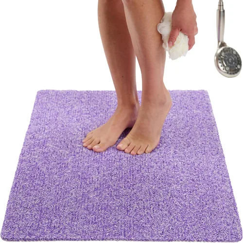 Vista 81 de Enkosi Alfombra de ducha antideslizante Loofah para suelos de ducha, bañera, baños, zonas húmedas, alfombrilla de baño acolchada con agujeros