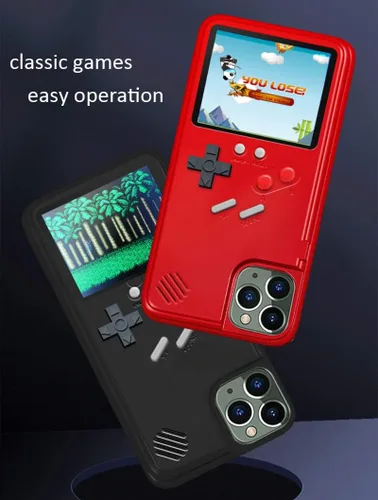 Vista 4 de Funda Gameboy para iPhone 14 Pro Max, funda de consola de juegos jugable integrada de 36 juegos, funda de teléfono retro para videojuegos, funda