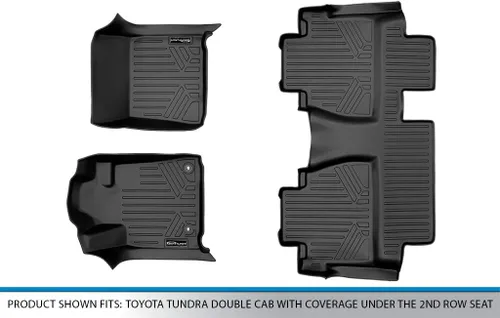 Vista 5 de SMARTLINER Juego de alfombrillas personalizadas de 2 filas para Toyota Tundra 2014-2021