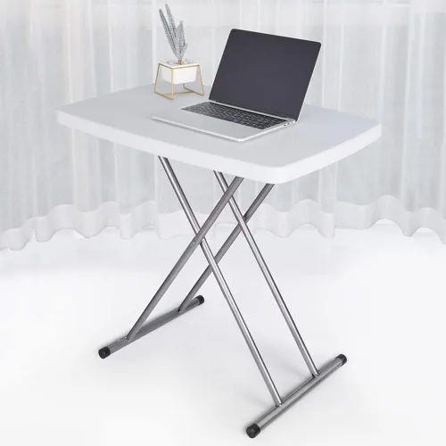 Vista 2 de Xuthusman Mesa plegable de altura ajustable para aperitivos 30 x 20 pulgadas, escritorio para computadora portátil, bandeja de herramientas