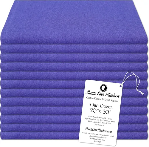 Vista 17 de Aunti Em's Kitchen Servilletas de Tela de Algodón Color Albaricoque 20 x 20 Pulgadas de Gran Tamaño 100% Natural Ropa de Casa a Granel para Cenas