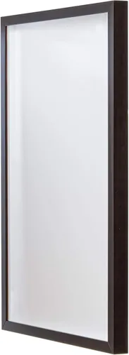 Vista 4 de Moderno marco de periódico de madera mate (marrón) – Tapete blanco sin ácidos con parte frontal de acrílico resistente a los rayos UV – Elegante