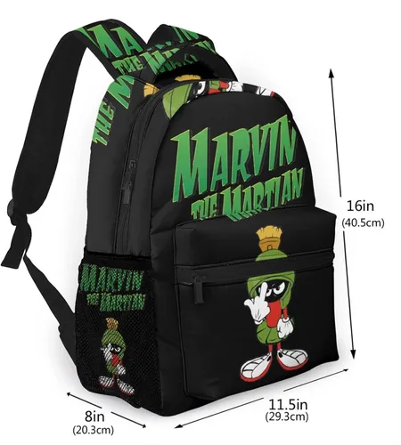 Vista 2 de OIUCANP ma-rvin the ma-rtian - Mochila casual de viaje para hombres y mujeres, bolsa de deportes multifunción al aire libre, Negro -, Mochilas