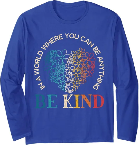 Vista 6 de in A World Where You Can Be Anything Be Kind Kindness Long Sleeve T-Shirt Black