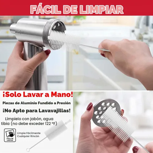 Vista 6 de Accesorio para picadora de carne para batidora de pie KitchenAid, picadora de carne para KitchenAid, incluye 3 accesorios para embutir salchichas