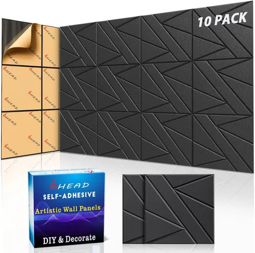 Vista 24 de Paneles Acústicos de Pared Grandes 47.2"x23.6"x1.57" Paquete de 4, Paneles de Prueba de Sonido DIY 3D con Ondas para Paredes, Paneles de Pared