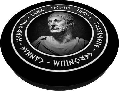 Vista 2 de Ancient Carthage Hannibal Barca 2ª Batallas de guerra púnicas PopSockets intercambiables PopGrip