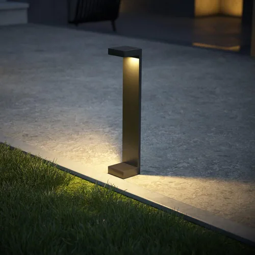 Vista 3 de Luces de poste al aire libre, simple y moderna luz LED eléctrica para césped de aluminio, impermeable, luz de jardín, villa, calle, comunidad