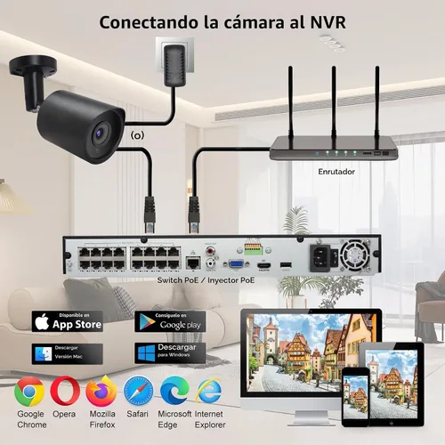 Vista 7 de 5MP PoE IP Bullet Cámara de seguridad con lente de 0.1 in (negro)