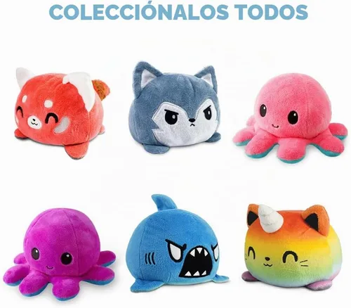 Vista 3 de TeeTurtle - Peluche reversible de gato siamés de 4 pulgadas Gato siamés feliz + enojado