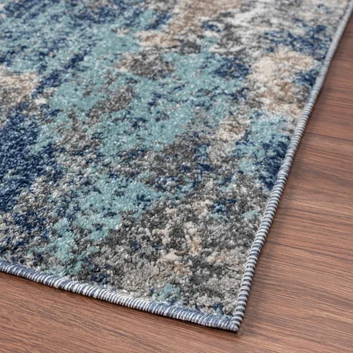 Vista 4 de LUXE WEAVERS Colección Euston 7679 - Alfombra de área abstracta azul de 2 x 7 pies