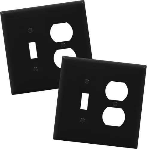 Vista 12 de ENERLITES Placa de pared de metal para combinación de interruptor de palanca y receptáculo dúplex, cubierta de salida de acero inoxidable 201