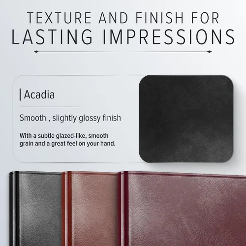 Vista 7 de Gallery Leather Agenda diaria 2027 Acadia páginas doradas y negras Agenda y cuaderno diario elegantemente encuadernado con elegantes bordes
