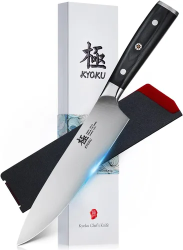 Vista 13 de KYOKU Cuchillo deshuesador de 6,5 pulgadas de la serie Samurai, cuchillo de filetear con mango de madera de Pakka, acero de alto carbono