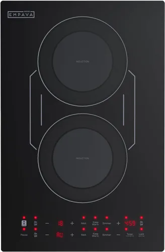 Vista 7 de Empava Placa de cocina de inducción incorporada de 30 pulgadas 4 quemadores, Bridge-SYNC, Auto RapidHeat, 3 modos preestablecidos, sensor de sartén