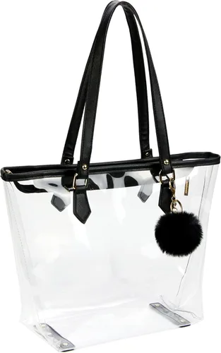 Vista 12 de Bolso de hombro transparente grande con colgante de felpa
