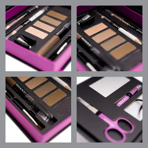 Vista 7 de SHANY Juego de cejas de chicka para cejas, kit de maquillaje de cejas de 17 piezas con polvo para cejas, gel para cejas, lápices de doble extremo