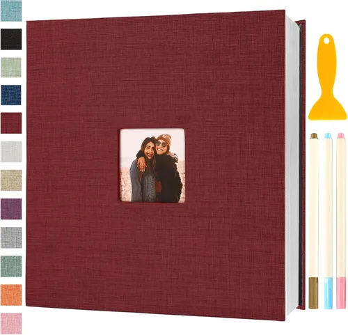 Vista 22 de Álbum de fotos autoadhesivo con páginas adhesivas para manualidades, álbumes de fotos magnéticos para fotos de 4x6, 5x7, 8x10, páginas adhesivas