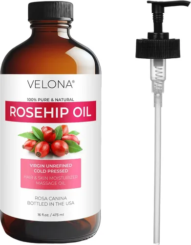 Vista 6 de velona Aceite de rosa mosqueta, 16 onzas líquidas en botella de vidrio, aceite portador 100% puro y natural, sin refinar, prensado en frío, sin