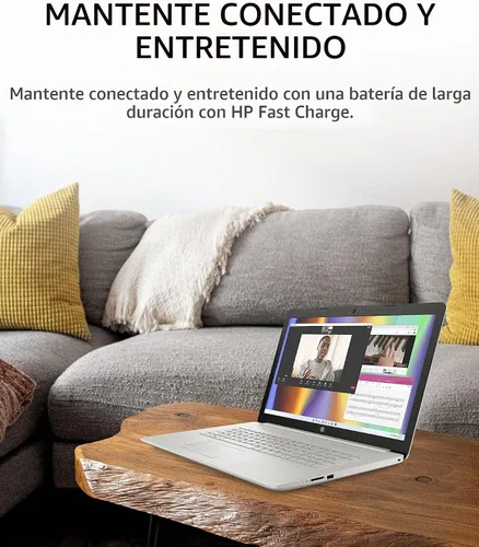 Vista 8 de HP PC portátil 17, Intel Core de 11 generación, 4 GB de RAM, SSD de 256 GB, gráficos UHD, pantalla HD+ de 17.3 pulgadas, Windows 11 Home, combo