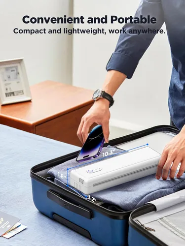 Vista 7 de NUOTUN Impresoras portátiles inalámbricas para viajes, impresora térmica A4 Bluetooth compatible con portátiles iOS y Android, compatible con 8.5 x