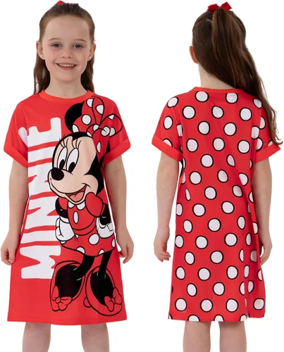 Vista 2 de Disney Camisón de Minnie Mouse para niñas, camisón de Minnie Mouse para niñas, con lunares, ropa de dormir para el verano