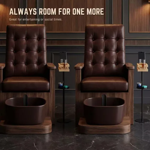 Vista 7 de Mesa de bebidas para espacios pequeños – Mesa auxiliar delgada de pedestal con parte superior de madera real y base estable para café y cócteles