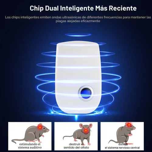 Vista 4 de 2026 Repelente de plagas ultrasónico mejorado, repelente de ratones para interiores para ratas, ratones, roedores, cucarachas, insectos, mosquitos