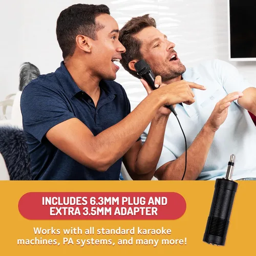 Vista 5 de [Usado] Singing Machine Micrófono con cable para karaoke (negro) - Micrófono vocal dinámico unidireccional - Micrófono enchufable para máquina