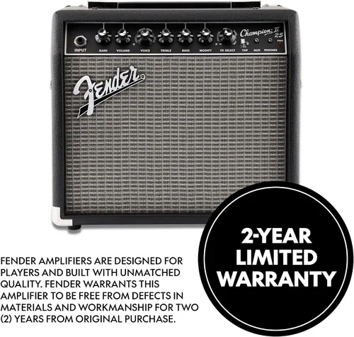 Vista 6 de Fender Champion II - Amplificador combinado de guitarra eléctrica de 25 W Negro