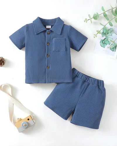 Vista 37 de Conjunto de ropa de verano para bebé y niño, camiseta de manga corta de algodón, pantalones cortos de dinosaurios, conjunto de ropa para niño