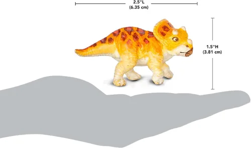 Vista 3 de Safari Ltd. Dino Dana Baby Triceratops - Figura de huevo de dinosaurio de 4.5 pulgadas, juguete educativo para niños, niñas y niños a partir de 3