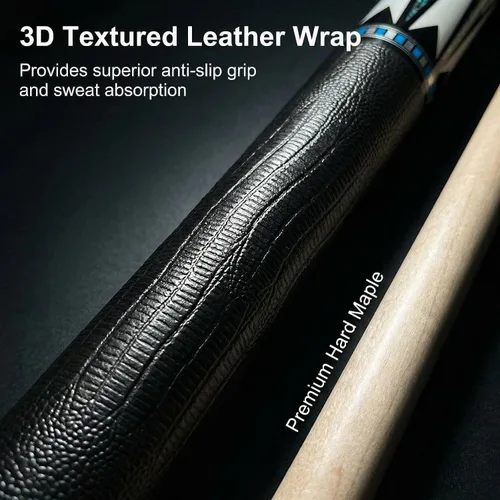 Vista 2 de Tai ba cues Pool cue Stick + Hard Case, Multi-Weight System, Multilayer Leather Tip -12.5/11.5mm, 58", Hardwood Canadian Maple Professional Billiard