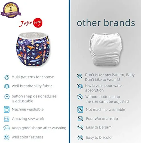 Vista 4 de Pañales de natación impermeables y reutilizables para niños pequeños (0T-2T (paquete de 2), niños 2)