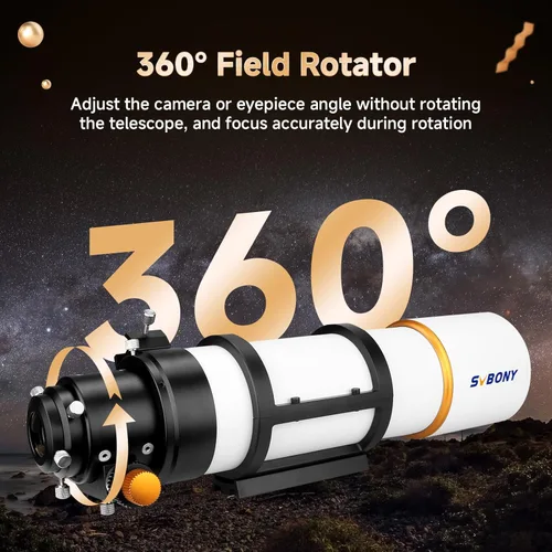 Vista 5 de SVBONY SV48P Telescopio, Apertura de 90mm F5.5 Refractor OTA para Adultos Principiantes, Telescopio para Astrónomos Adultos y Principiantes