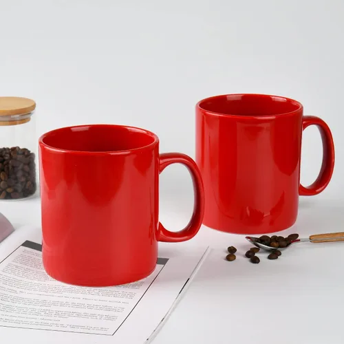 Vista 3 de BYCNZB Juego de 2 Tazas de Café de Cerámica Super Grandes de 30 onzas con Asas Grandes (Rojo)