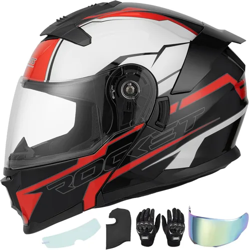 Vista 10 de OUMURS Cascos Modulares de Motocicleta de Cara Completa Abatibles para Motocicleta de Calle Casco de Motocicleta para Adulto Unisex Modelo 912